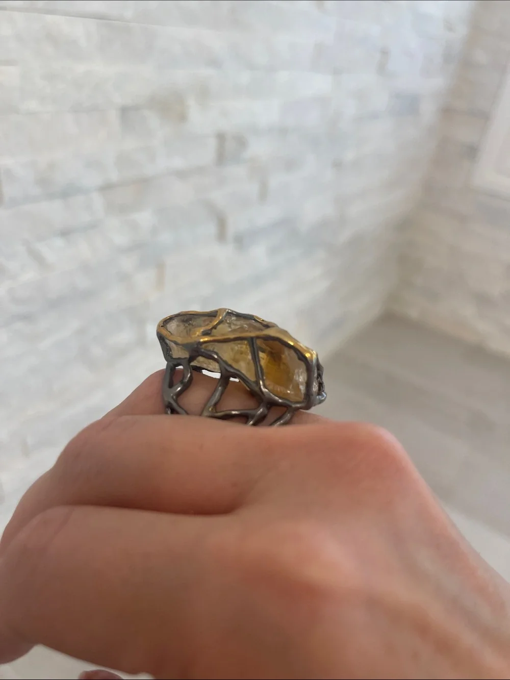 Turkish handmade Citrine Ring - Size 8